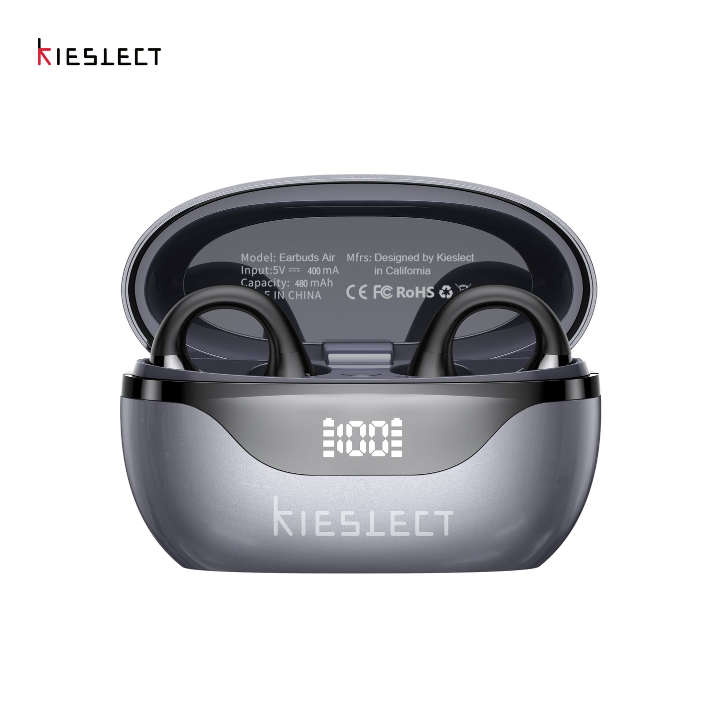 Kieslect Earbuds Open – Excellent 3D Surround Sound, AI Translation (Google & Microsoft), ChatGPT Support, 6H Playtime + 30H Case, Fast Charging <1h, Ultra-Lightweight