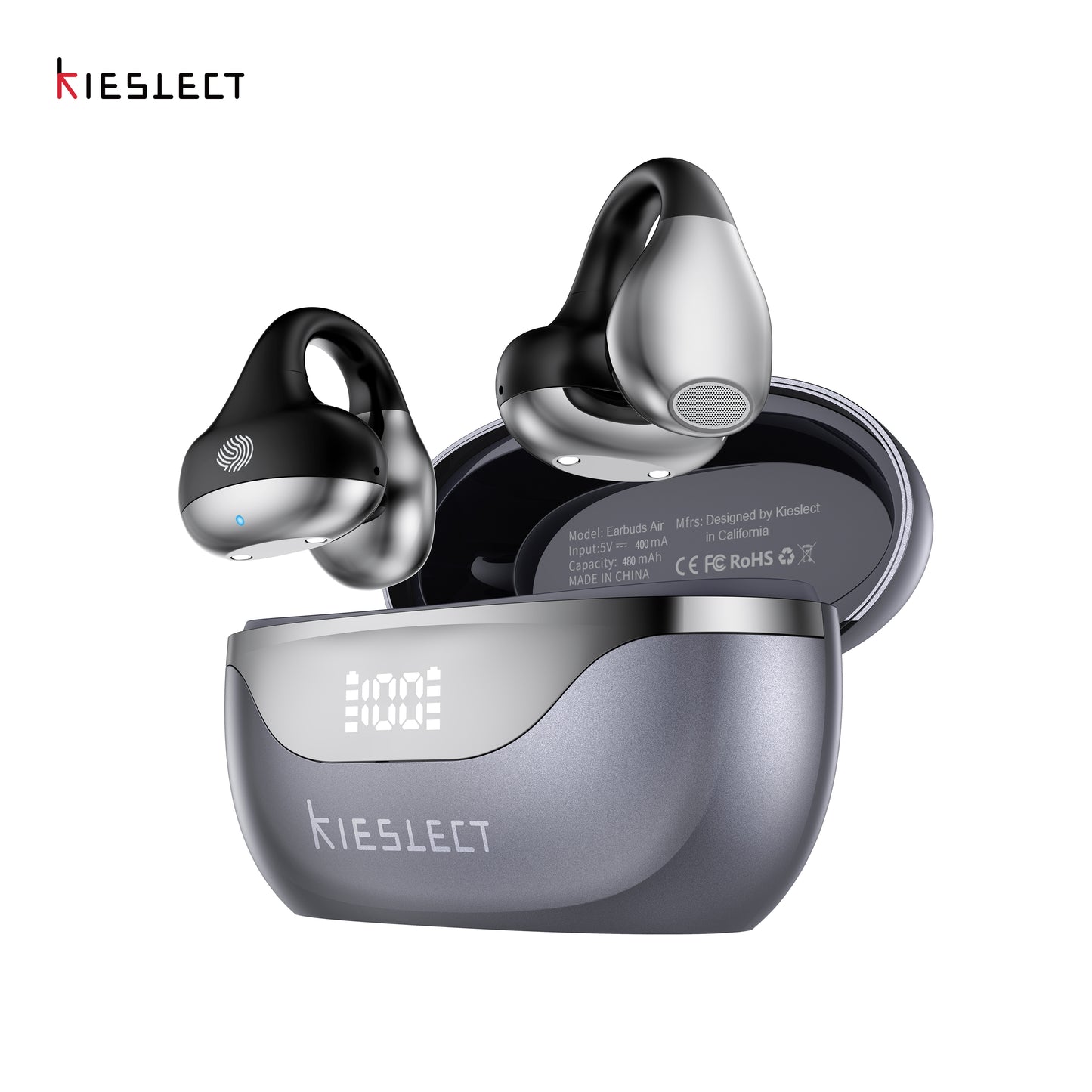 Kieslect Earbuds Open – Excellent 3D Surround Sound, AI Translation (Google & Microsoft), ChatGPT Support, 6H Playtime + 30H Case, Fast Charging <1h, Ultra-Lightweight
