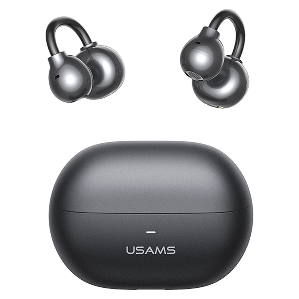 USAMS Echo R02 Clip-On Bluetooth Earphones, Wireless 5.3 Music Headset, 25H Battery Life, Quick Charging