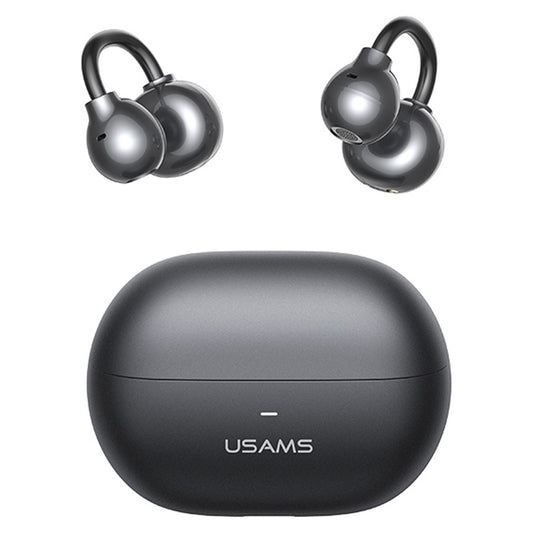USAMS Echo R02 Clip-On Bluetooth Earphones, Wireless 5.3 Music Headset, 25H Battery Life, Quick Charging