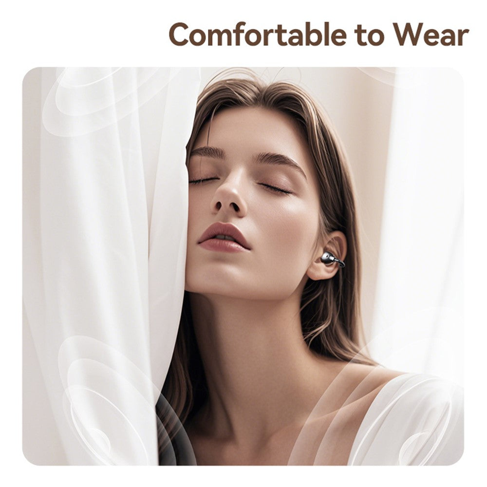 USAMS Echo R02 Clip-On Bluetooth Earphones, Wireless 5.3 Music Headset, 25H Battery Life, Quick Charging