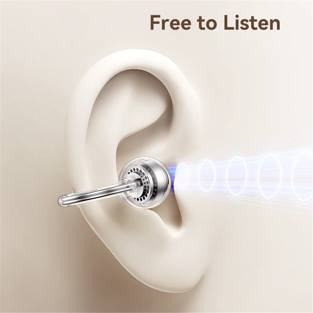 USAMS Echo R02 Clip-On Bluetooth Earphones, Wireless 5.3 Music Headset, 25H Battery Life, Quick Charging